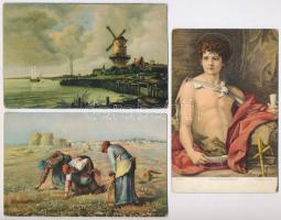3 db RÉGI motívum képeslap: Stengel művész / 3 pre-1945 motive postcards: Stengel art
