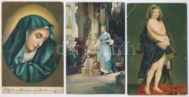 3 db RÉGI motívum képeslap: Stengel művész (hölgyek) / 3 pre-1945 motive postcards: Stengel art (ladies)