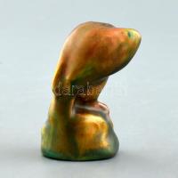 Zsolnay eozin mázas sas, jelzett, sérült, m: 5,5 cm