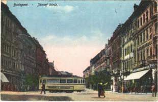 Budapest VIII. József körút, Posch étterme, bor és sörháza, villamos