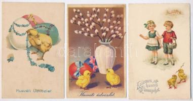 5 db RÉGI motívum képeslap: húsvéti üdvözlőlapok / 5 pre-1945 motive postcards: Easter greeting cards
