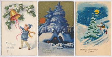 5 db RÉGI motívum képeslap: karácsonyi üdvözlőlapok / 5 pre-1945 motive postcards: Christmas greeting cards