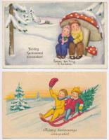 5 db RÉGI motívum képeslap: karácsonyi üdvözlőlapok / 5 pre-1945 motive postcards: Christmas greetin...