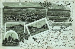 1897 Böhmisch Trübau with railway-station litho