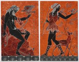 4 db MODERN motívum képeslap: görög mitológia / 4 modern motive postcards: Greek mythology