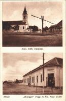 1939 Miske (Kalocsa), Római katolikus templom, gémes kút, Hangya fogyasztási és értékesítő szövetkezet üzlete és saját kiadása (EK)
