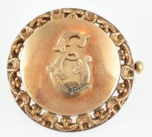 14k Arany (Au) ékszerszett, (bross, medál, gyűrű, fülbevalópár. Jelzés nélkül. bruttó: 25g