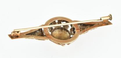 14k Arany (Au) ékszerszett, (bross, medál, gyűrű, fülbevalópár. Jelzés nélkül. bruttó: 25g