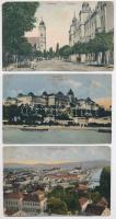 3 db RÉGI magyar város képeslap: Budapest, Esztergom, Szentes / 3 pre-1945 Hungarian town-view postcards