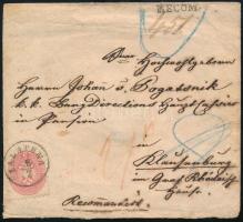 ~1864 3 x 5kr ajánlott levélen / on registered cover ZALATHNA - Klausenburg