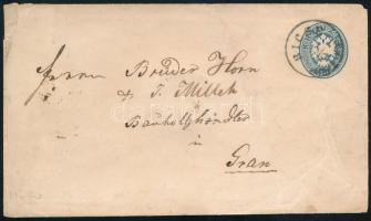 ~1863 10kr díjjegyes levél / 10kr PS-cover "BICSE" - Gran