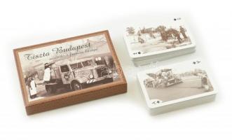 Tiszta Budapest 2×55 lapos francia kártya mozdonyfotókkal, eredeti dobozában, jó állapotban
