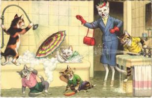 1957 Cats bathing. Colorprint B Special 2255/6. (EK)