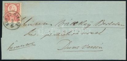 ~1872 5kr levélen / on cover "KUN SZ:MIKLÓS"