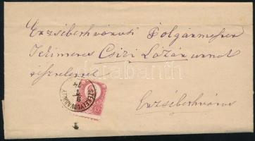 1874 5kr levélen / on cover "SZÉKELYUDVARHELY"