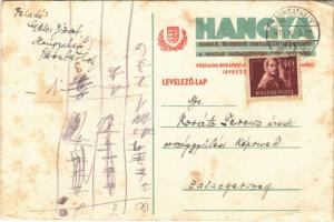 1947 Hangya termelő, értékesítő, fogyasztási szövetkezet. A Magyar Gazdaszövetség Szöv. Központja / Hungarian cooperative shop advertisement card (EB)
