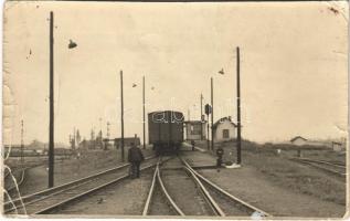 1931 Püspöki, Vasúti tolatás / Hungarian State Railways. photo (non PC) (EB)