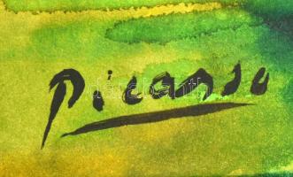 Picasso jelzéssel: Alakok. Akvarell, papír, paszpartuban, 23x31 cm