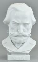 Herendi fehér mázas porcelán Verdi büszt, jelzett, hibátlan, m: 23 cm