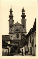 Podolin, Podolínec (Szepes, Zips); Piarista kolostor és templom, utca / church, street. L. Pollyak photo