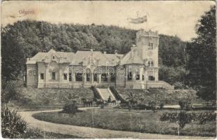 1909 Körösgégény, Gégény, Gheghie; Gróf Zichy kastélya. Hátoldalon Zichy levele és aláírása / castle...