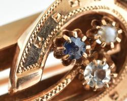 14k Arany (Au) Bross patkó rátéttel. bruttó: 3,8 g. Jelzett. h: 5 cm