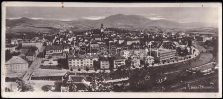 cca 1903 Besztercebánya (Banska Bystrica, Felvidék), látkép, sokszorosított panorámafotó, foltos, törésnyom, 13×29,5 cm