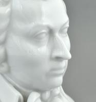 Herendi fehér mázas porcelán Mozart büszt, jelzett, hibátlan, m: 20,5 cm