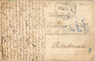 1914 Tarcsafürdő, Bad Tatzmannsdorf; park részlet, allée a pályaudvarhoz / promenade to the railway ...