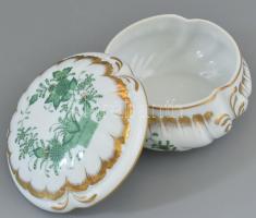 Herendi indiai kosár mintás bonbonier. Kézzel festett, jelzett, minimális kopással, d: 11 cm