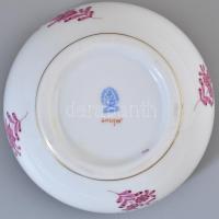 Herendi Apponyi purpur mintás bonbonier. Kézzel festett, jelzett, minimális kopással, d: 11,5 cm