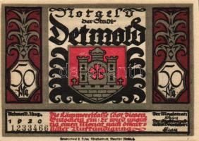 Német Birodalom/Weimari Köztársaság/ Detmold 1920. 50Pf(10x) 10klf db,teljes sor T:I