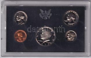 Amerikai Egyesült Államok 1972S 1c-1/2$ (5xklf) forgalmi sor eredeti tokban T:PP USA 1972S 1 Cent - 1/2 Dollar (5xdiff) coin set in original case C:PP