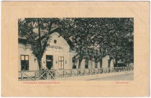 1913 Székelyhíd, Sacueni; vasútállomás, pályaudvar. W.L. Bp. 2267. 1911-14. Gottlieb nyomda kiadása / railway station
