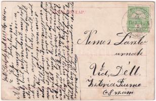 1913 Székelyhíd, Sacueni; vasútállomás, pályaudvar. W.L. Bp. 2267. 1911-14. Gottlieb nyomda kiadása ...