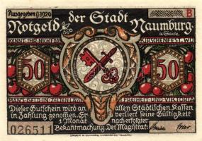 Német Birodalom/Weimari Köztársaság/ Naumburg 1920. 50Pf(12x) 12klf db,teljes sor T:I