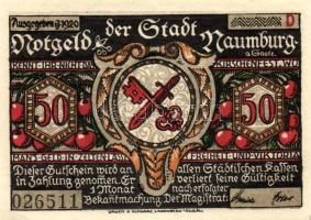 Német Birodalom/Weimari Köztársaság/ Naumburg 1920. 50Pf(12x) 12klf db,teljes sor T:I