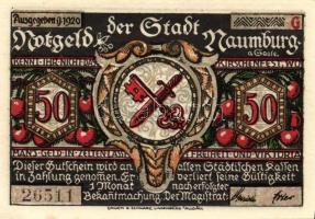 Német Birodalom/Weimari Köztársaság/ Naumburg 1920. 50Pf(12x) 12klf db,teljes sor T:I