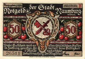 Német Birodalom/Weimari Köztársaság/ Naumburg 1920. 50Pf(12x) 12klf db,teljes sor T:I