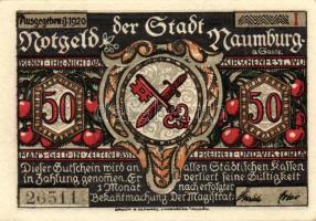 Német Birodalom/Weimari Köztársaság/ Naumburg 1920. 50Pf(12x) 12klf db,teljes sor T:I