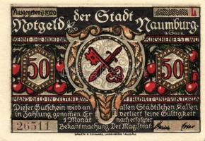 Német Birodalom/Weimari Köztársaság/ Naumburg 1920. 50Pf(12x) 12klf db,teljes sor T:I