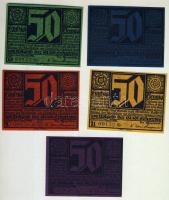 Német Birodalom/Weimari Köztársaság/ Erfurt 1921. 50Pf(5x) 5klf db,teljes sor T:I Eredeti papírtokban!