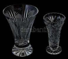 Két kristály váza. Hibátlanok m: 15 cm, m: 12,5 cm