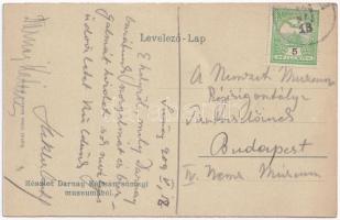 1909 Sümeg, Darnay Kálmán múzeuma, belső. Hátoldalon Hekler Antal levele a budapesti Nemzeti Múzeum ...