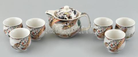 Kínai porcelán teás készlet, díszdobozban. Hibátlan állapotban