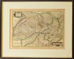 1619 Mercator: Helvetia cum finitimis regionibus confoederatis. Svájc katonai térképe.Színezett rézm...