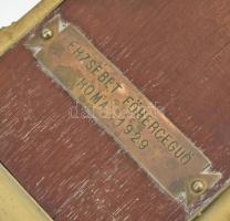 Kegytárgy, Le Sacré Coeur De Jésus (Jézus Szent Szíve) úti szentkép bronz keretben. Jelzett: B. Wick...