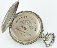 8 napos vadász Doxa. Fém tokos zsebóra, sérült számlappal, működő szerkezettel, másodpercmutató nélk...