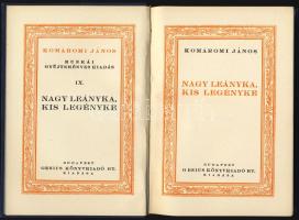 1930 Komáromi János: Nagy leányka, kis legényke könyve a Genius könyvkiadó gondozásában, szép állapotban