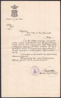 1862-1906 Kolozsvár, 2 db okmány, városi tanács fejléces levélpapírjára írt hivatalos levél + bizonyítvány szárazpecséttel, 30+6 Kr okmánybélyeggel
